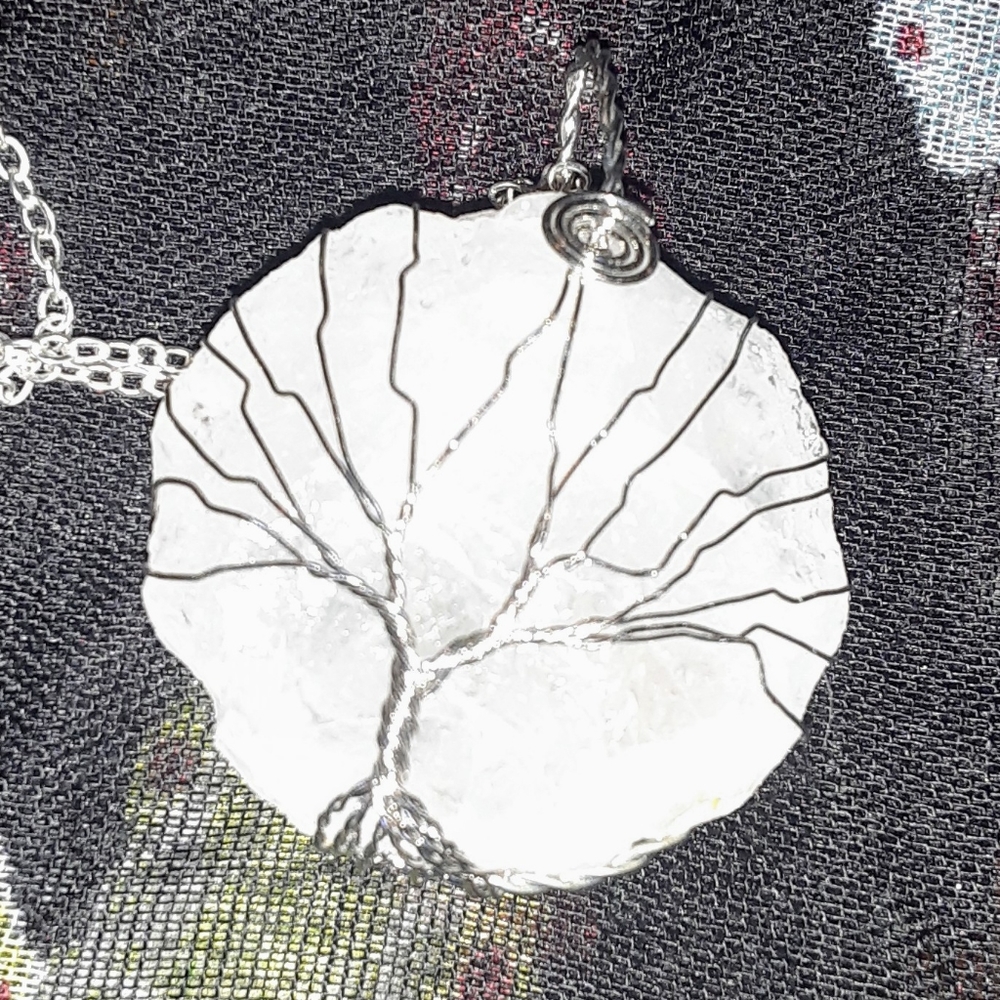 NWT Tree of Life Clear Quartz necklace